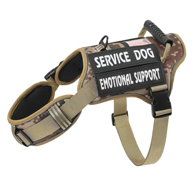 Tactical Service Dog With Control Handle Anti-Pull Adjustable Reflective Pet Vest Harness Easy Walking Training