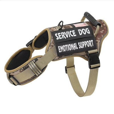 Tactical Service Dog With Control Handle Anti-Pull Adjustable Reflective Pet Vest Harness Easy Walking Training