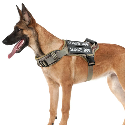 Tactical Service Dog With Control Handle Anti-Pull Adjustable Reflective Pet Vest Harness Easy Walking Training